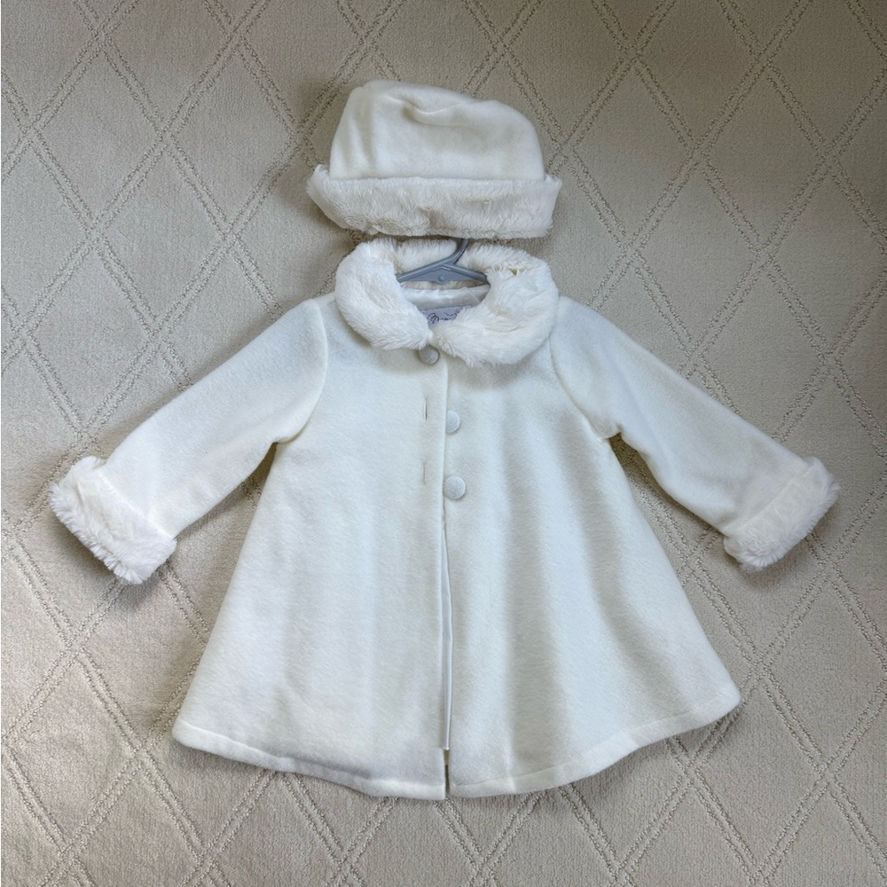 Vintage Toddler Peacoat with Fur Trim